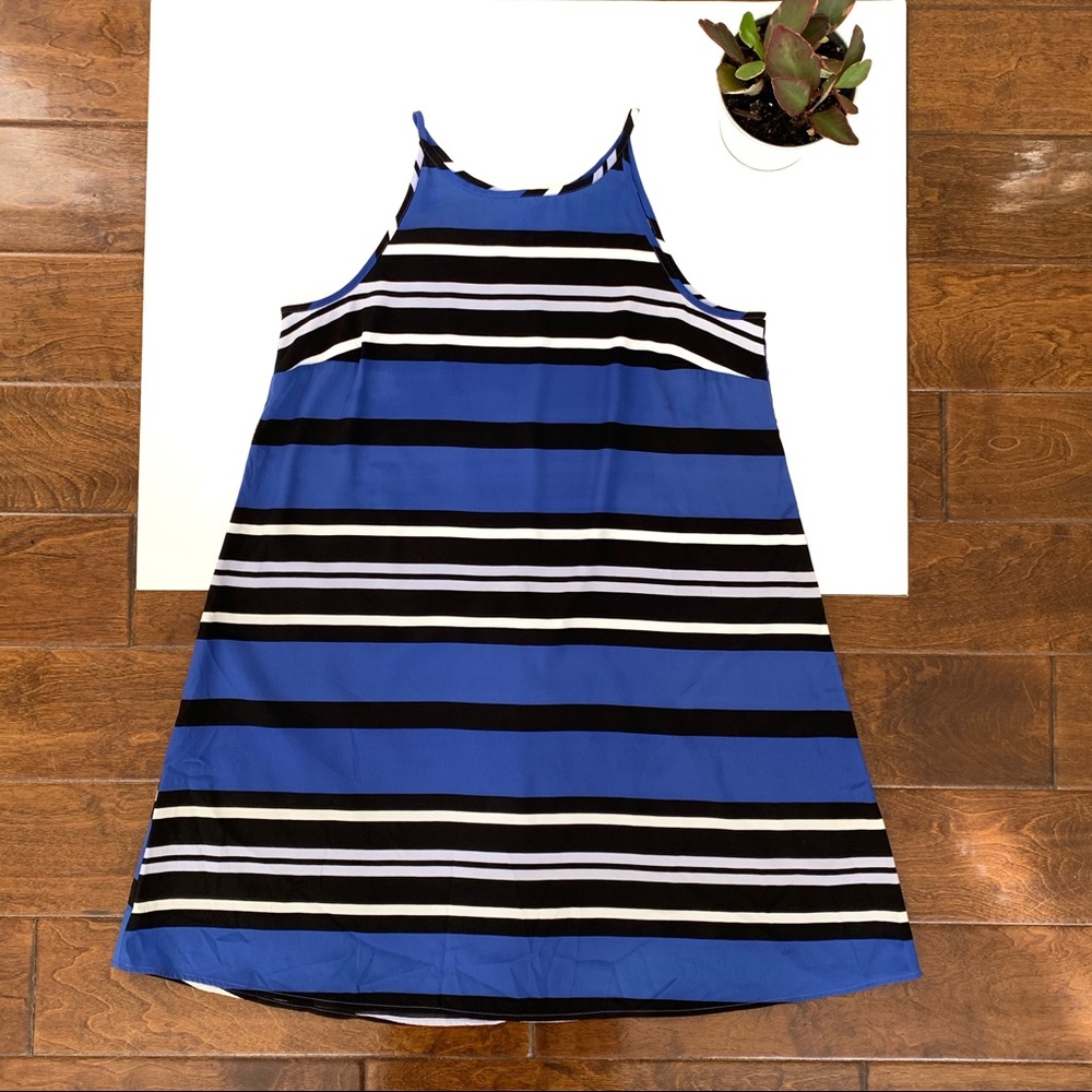 Express Deep Blue Striped Sleeveless Mini Dress - Picture 5 of 8